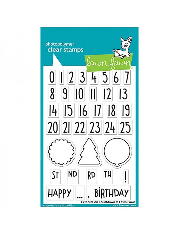 Lawn Fawn Celebration Countdown Clear Stamps 4"X6"