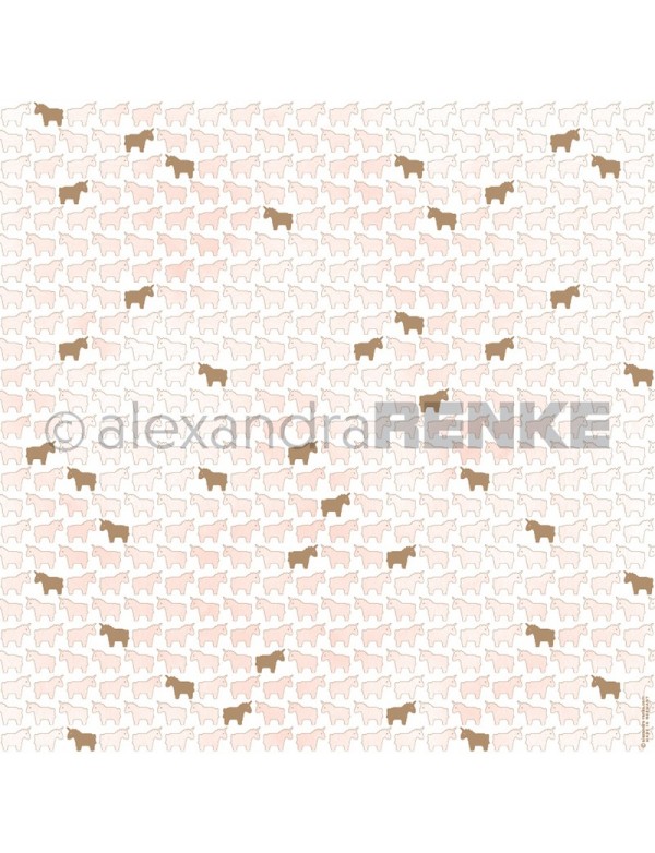 Papel Unicornios Rosa Dorados/ Einhörner pink gold - Alexandra Renke