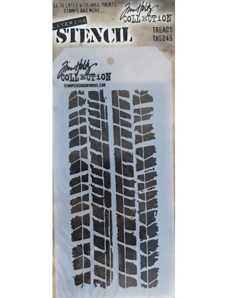 Tim Holtz Layered plantilla/Stencil 4.125", treads ths045