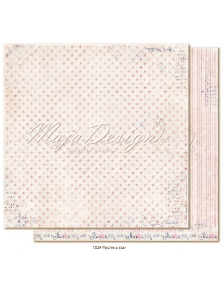 maja design Denim & Girls Cardstock de doble cara 12"x12", you're a star