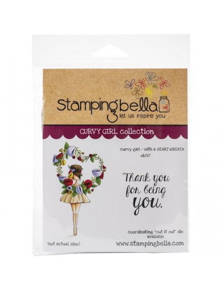Stamping Bella Sello/Cling Stamps, Curvy Girl With A Heart Wreath