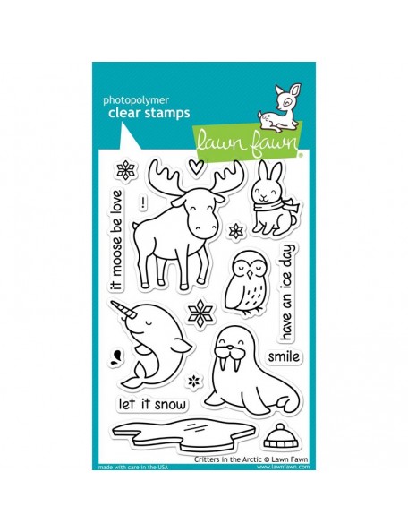Lawn Fawn Critters In The Arctic Clear Stamps 4"X6"	